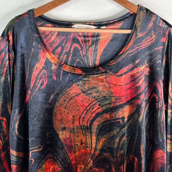 Soft Surroundings Santiago Velvet Maxi Dress XL Long Sleeve Whimsigoth Boho Art - Picture 3 of 11